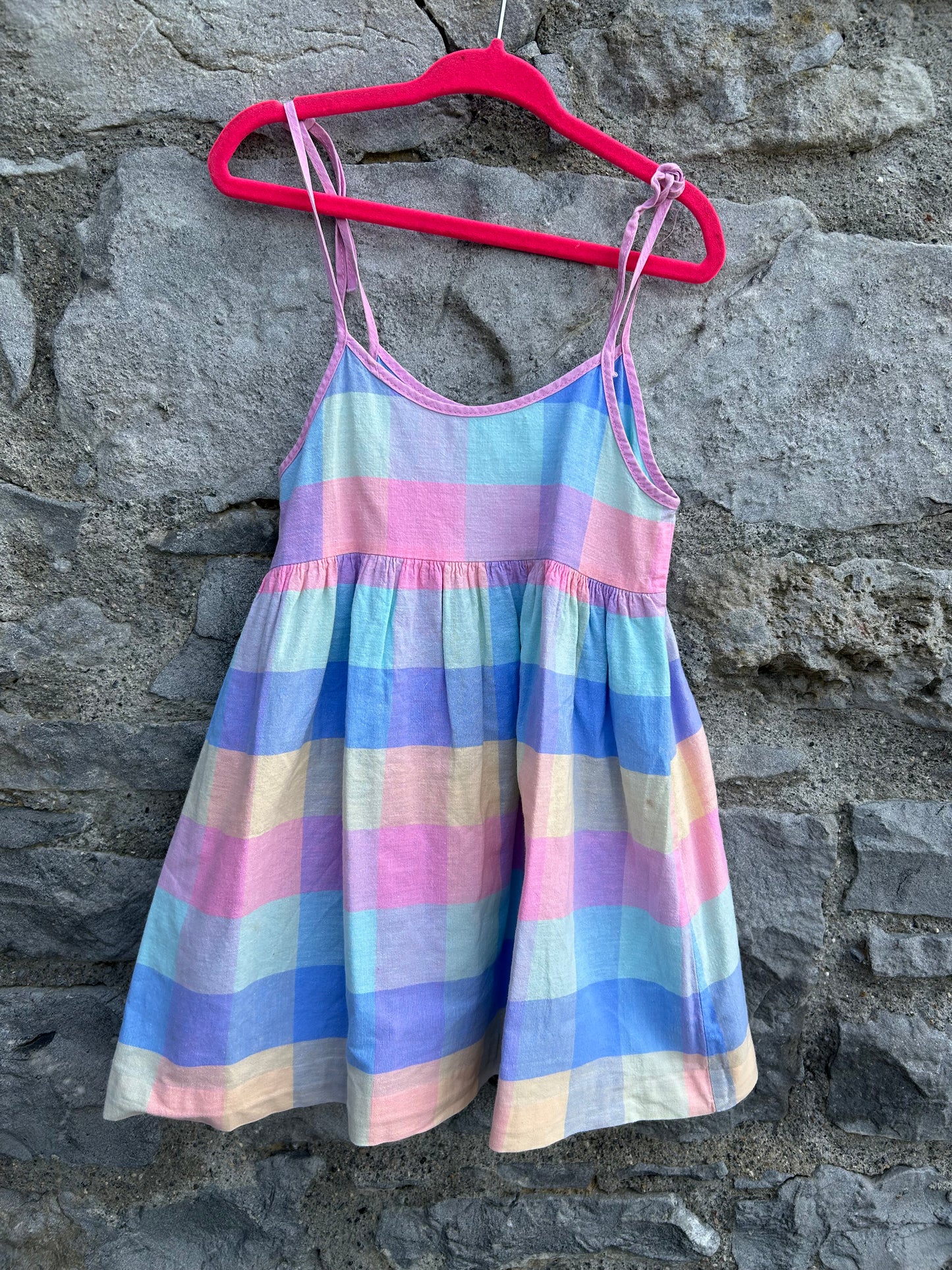 Colourful check summer dress 2y (92cm)