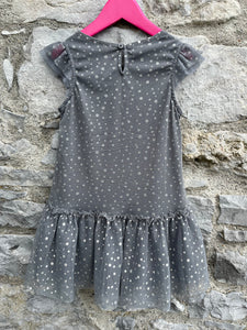 Grey glitter dots dress  6-7y (116-122cm)