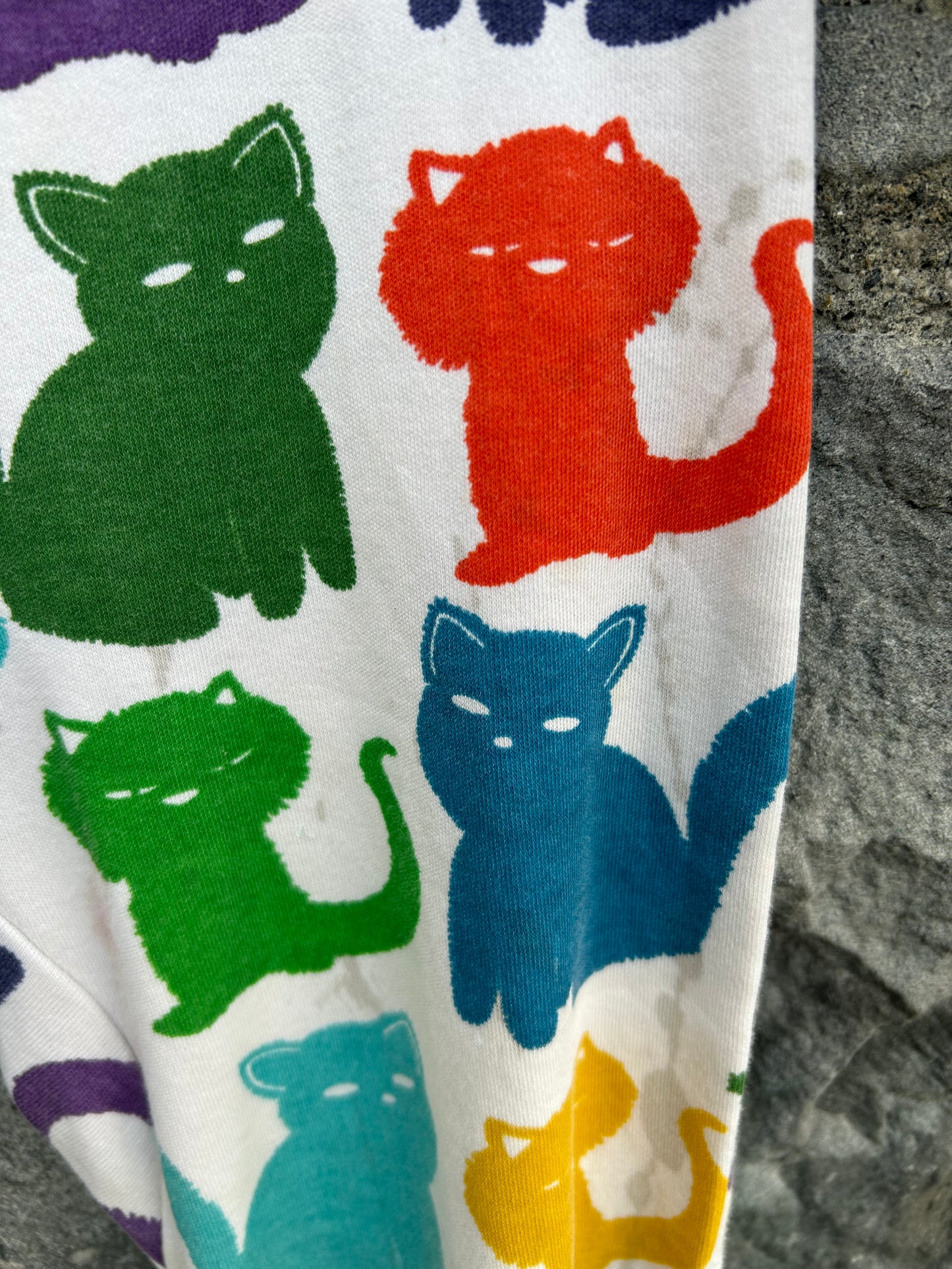 Colourful cats dungarees   2y (92cm)