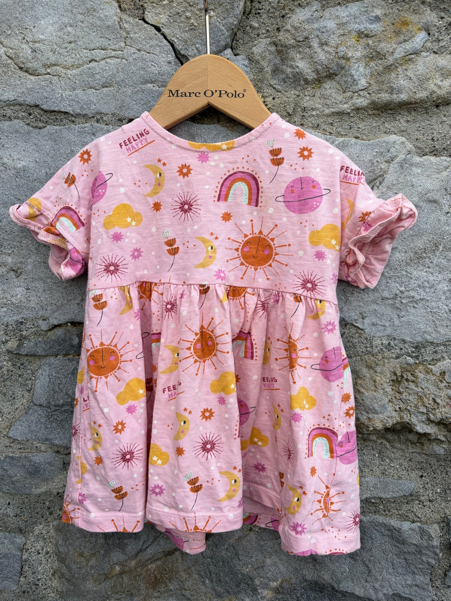 Pink sun&rainbows dress  3-6m (62-68cm)