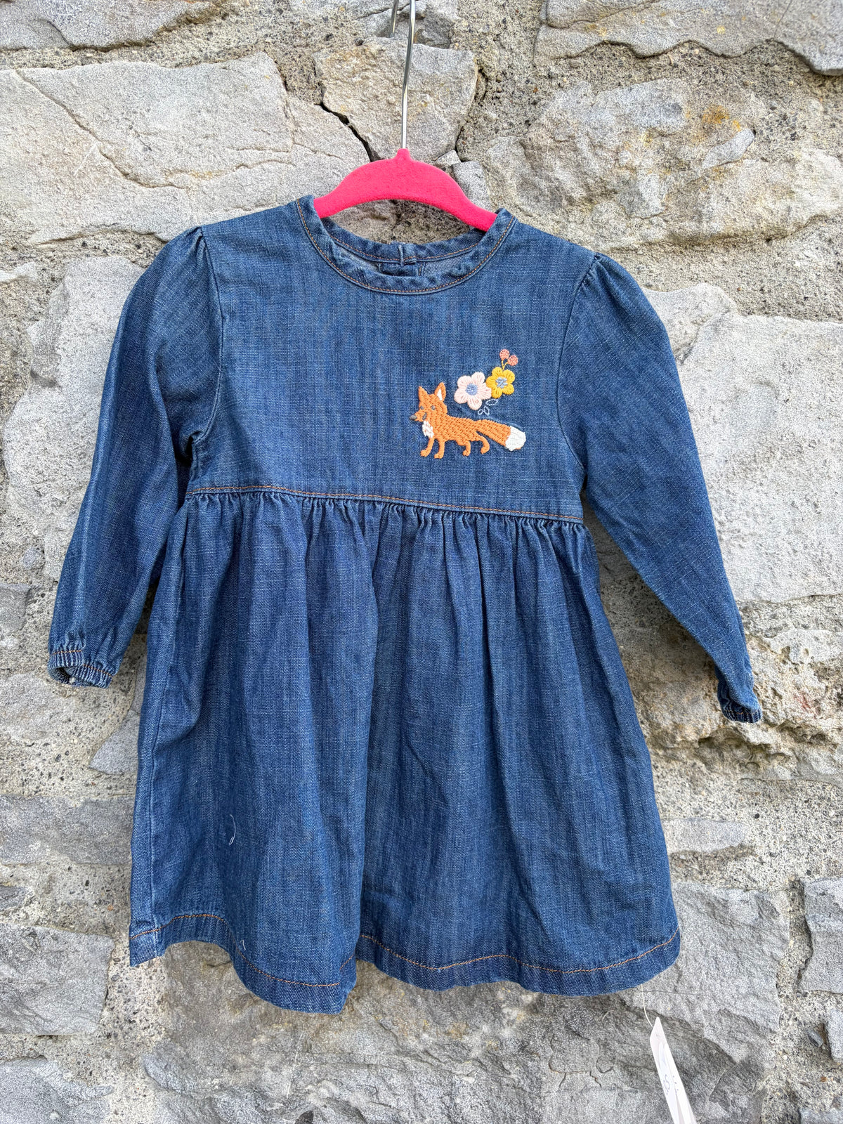 Fox denim dress 6-9m (68-74cm)