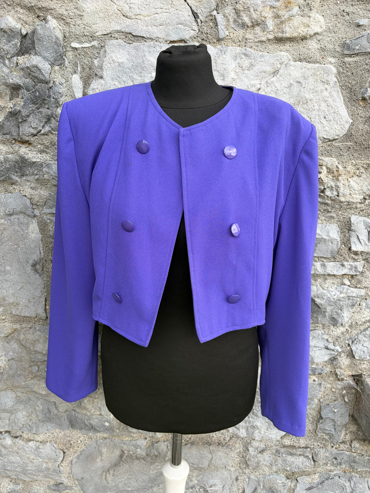 80s short purple jacket uk 12
