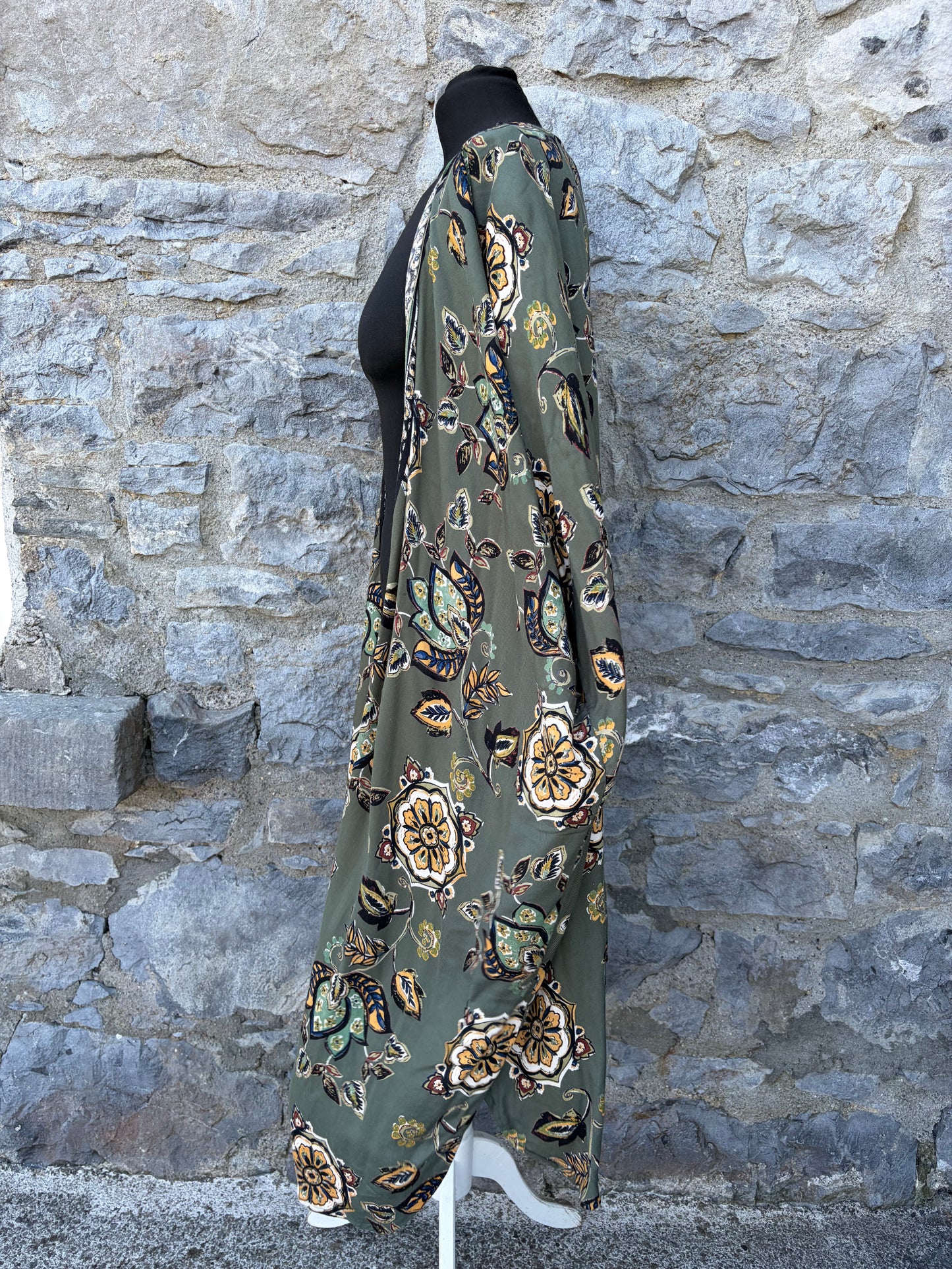Olive green floral kimono uk 16-18