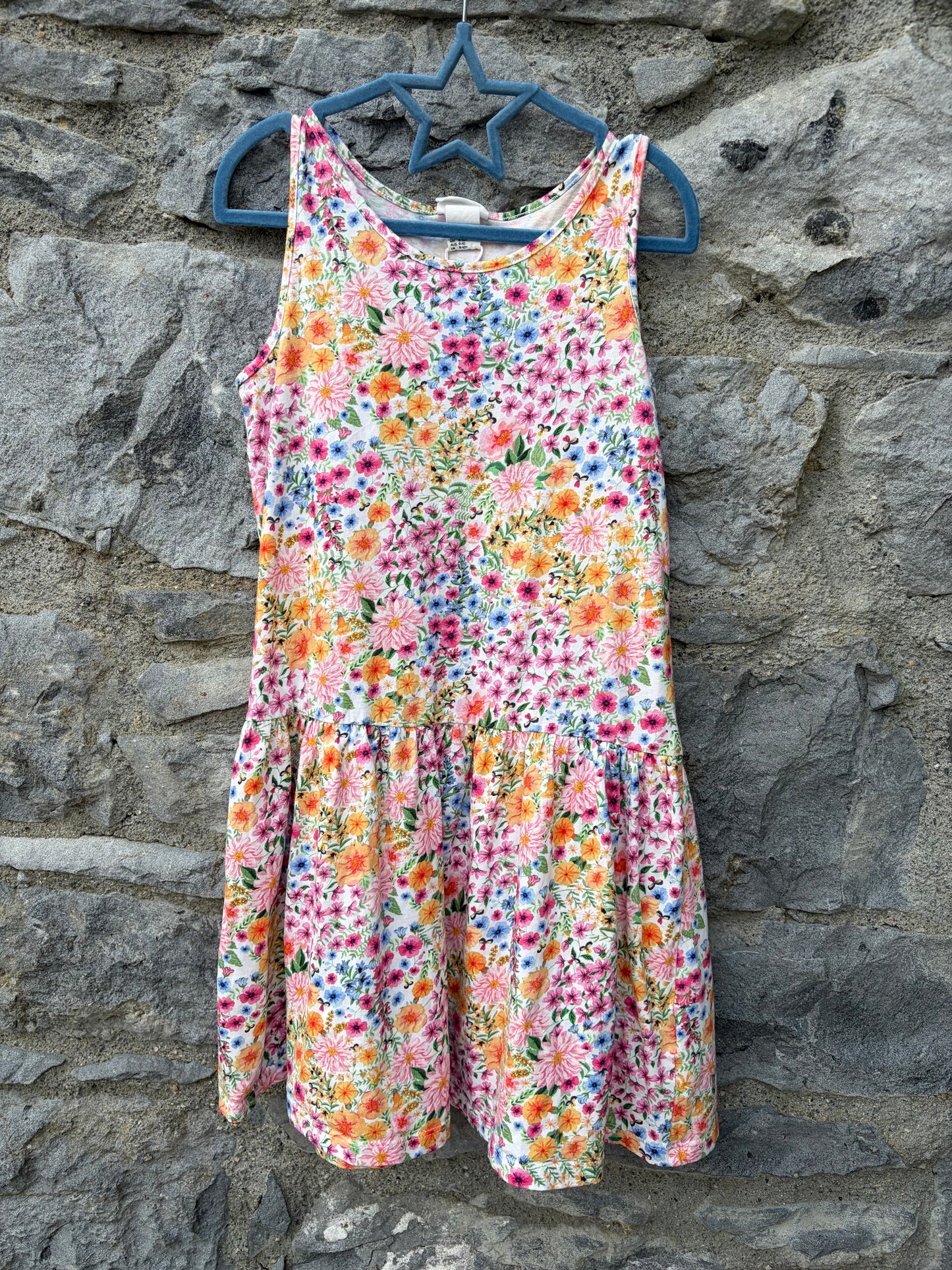 Colourful summer flowers dress 9-10y (134-140cm)