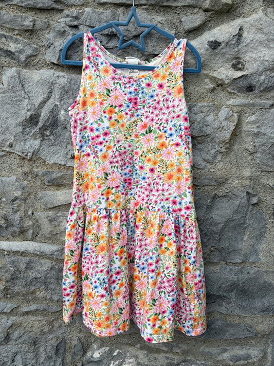 Colourful summer flowers dress 9-10y (134-140cm)