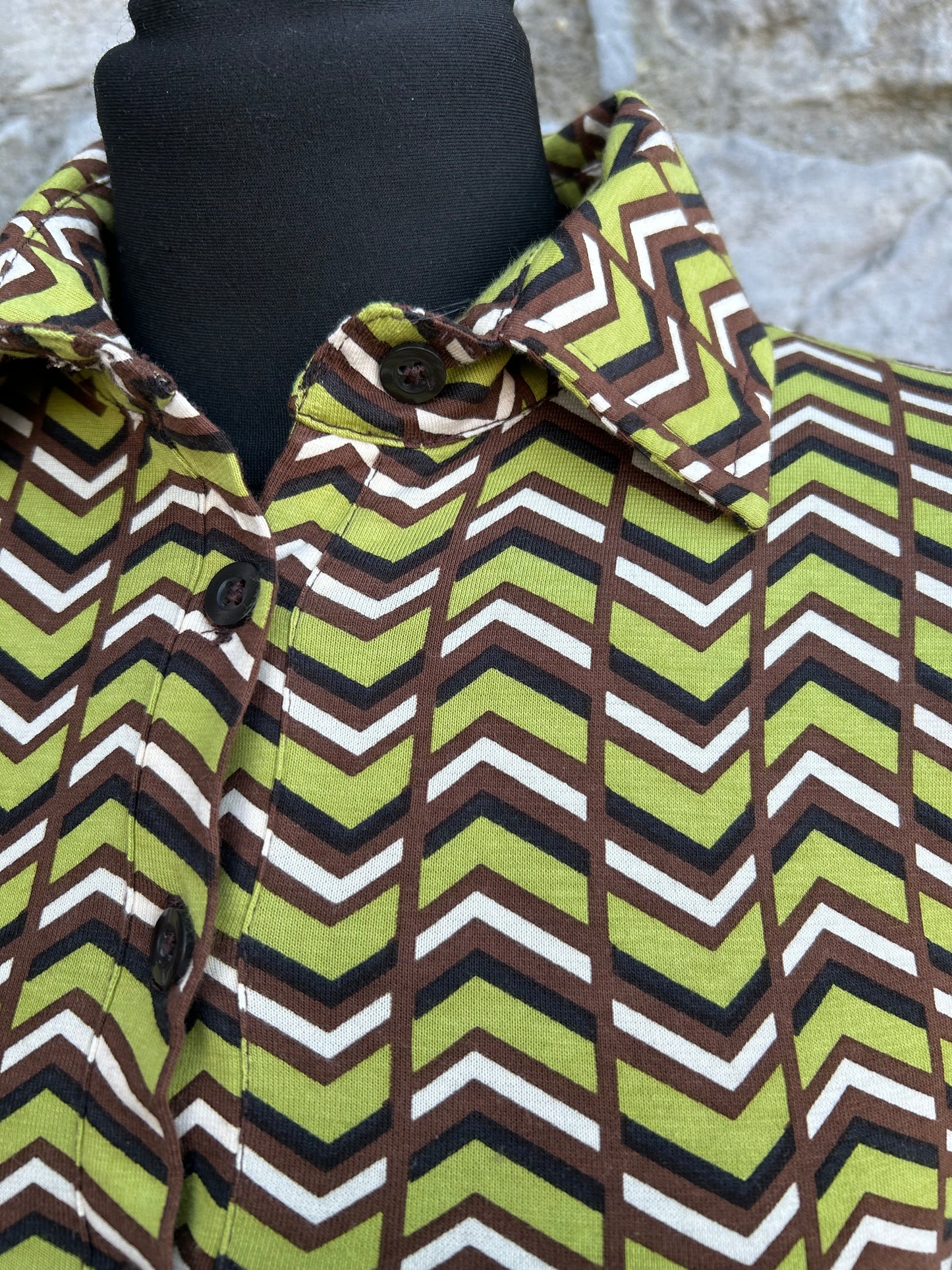 Green chevron mini dress uk 4-6