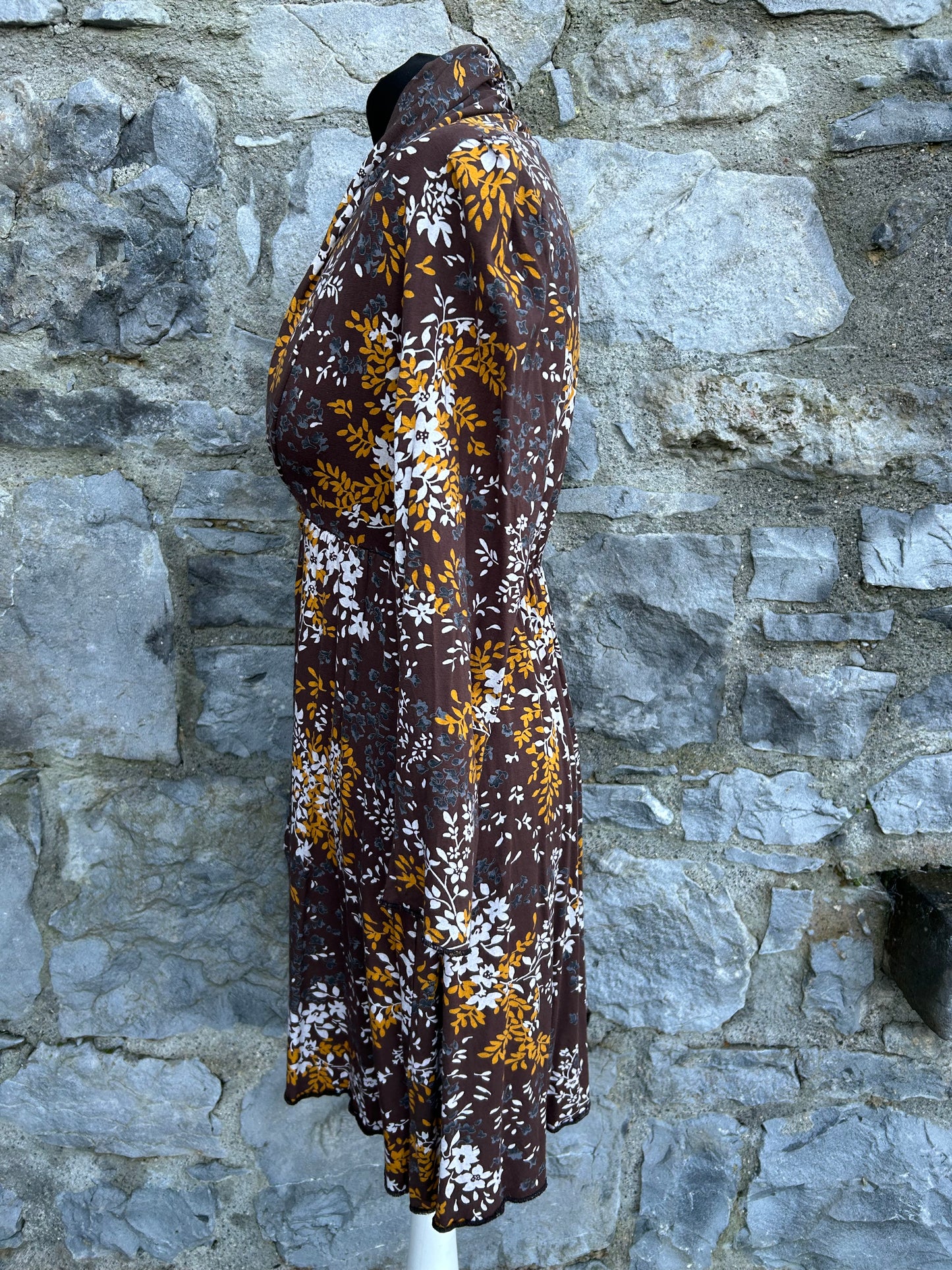 Leaves brown dress uk 10