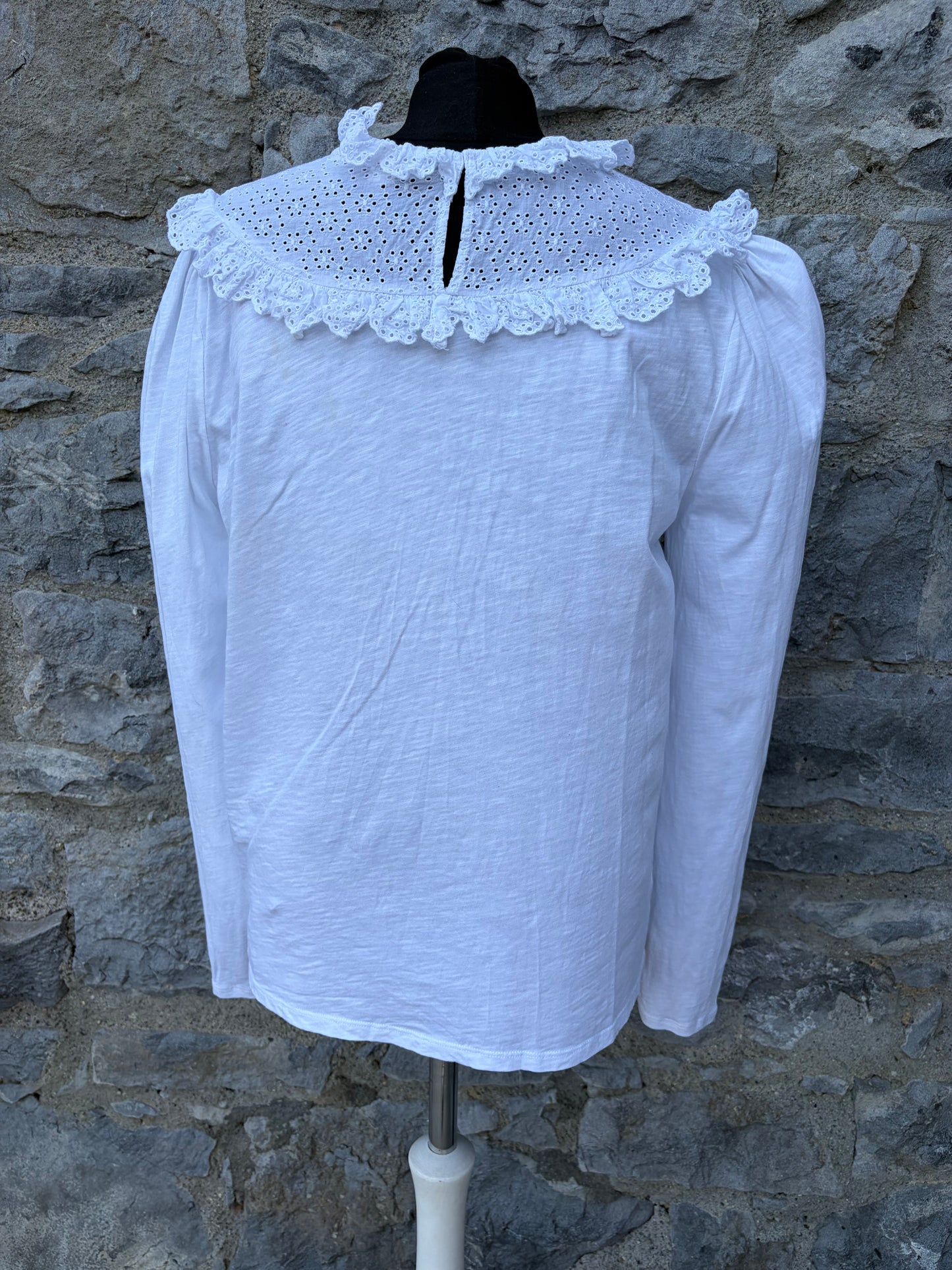 White ruffle top uk 14
