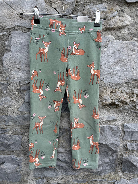 Fawn green jeggings  4-5y (104-110cm)
