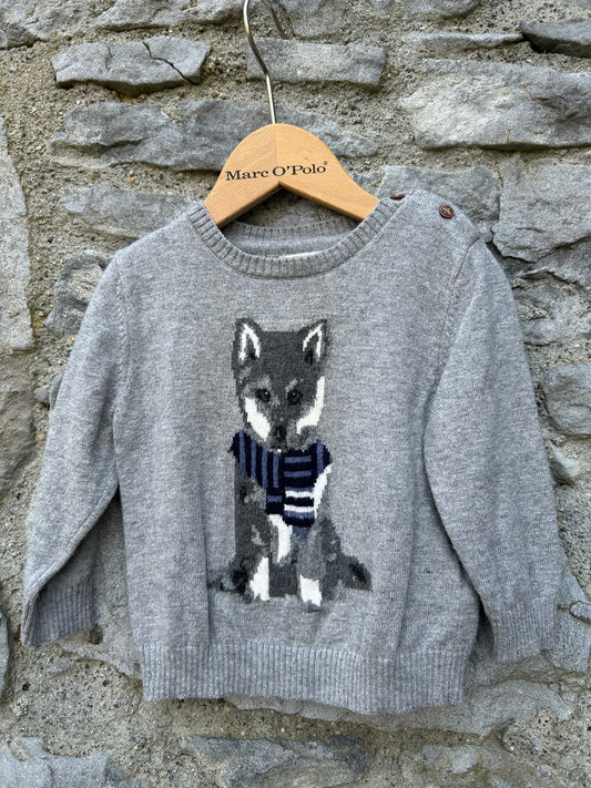 Grey fox jumper 3-6m (62-68cm)