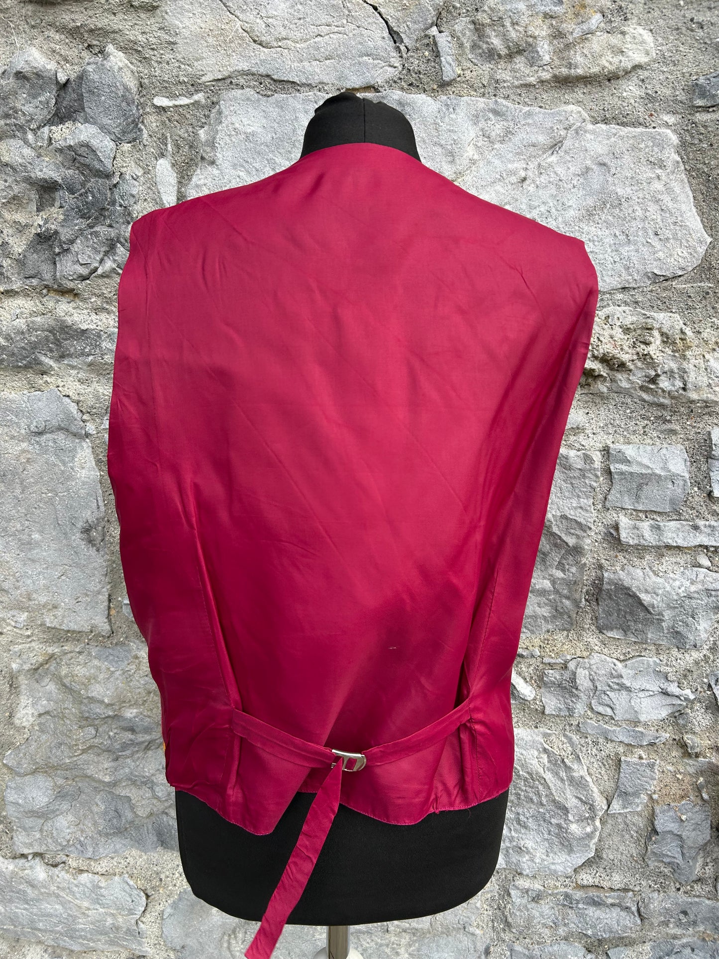 80s orange&red geometric waistcoat Large