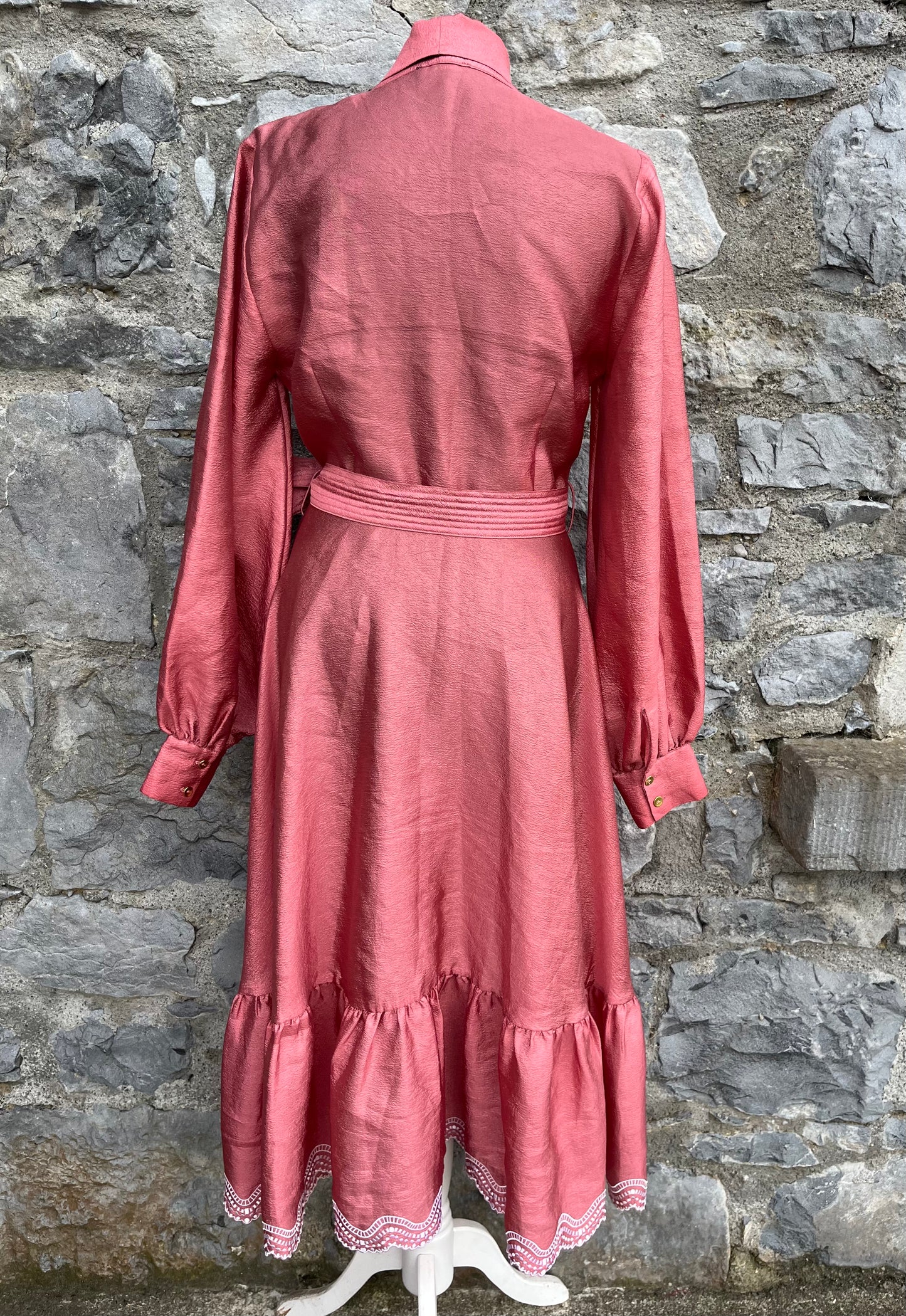 Pink wrap maxi dress uk 10