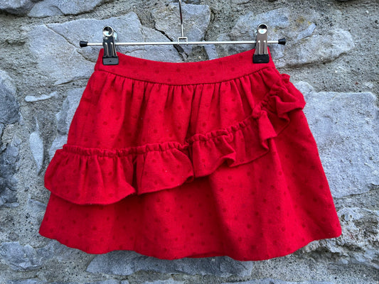 Red ruffled red skirt  4y (104cm)