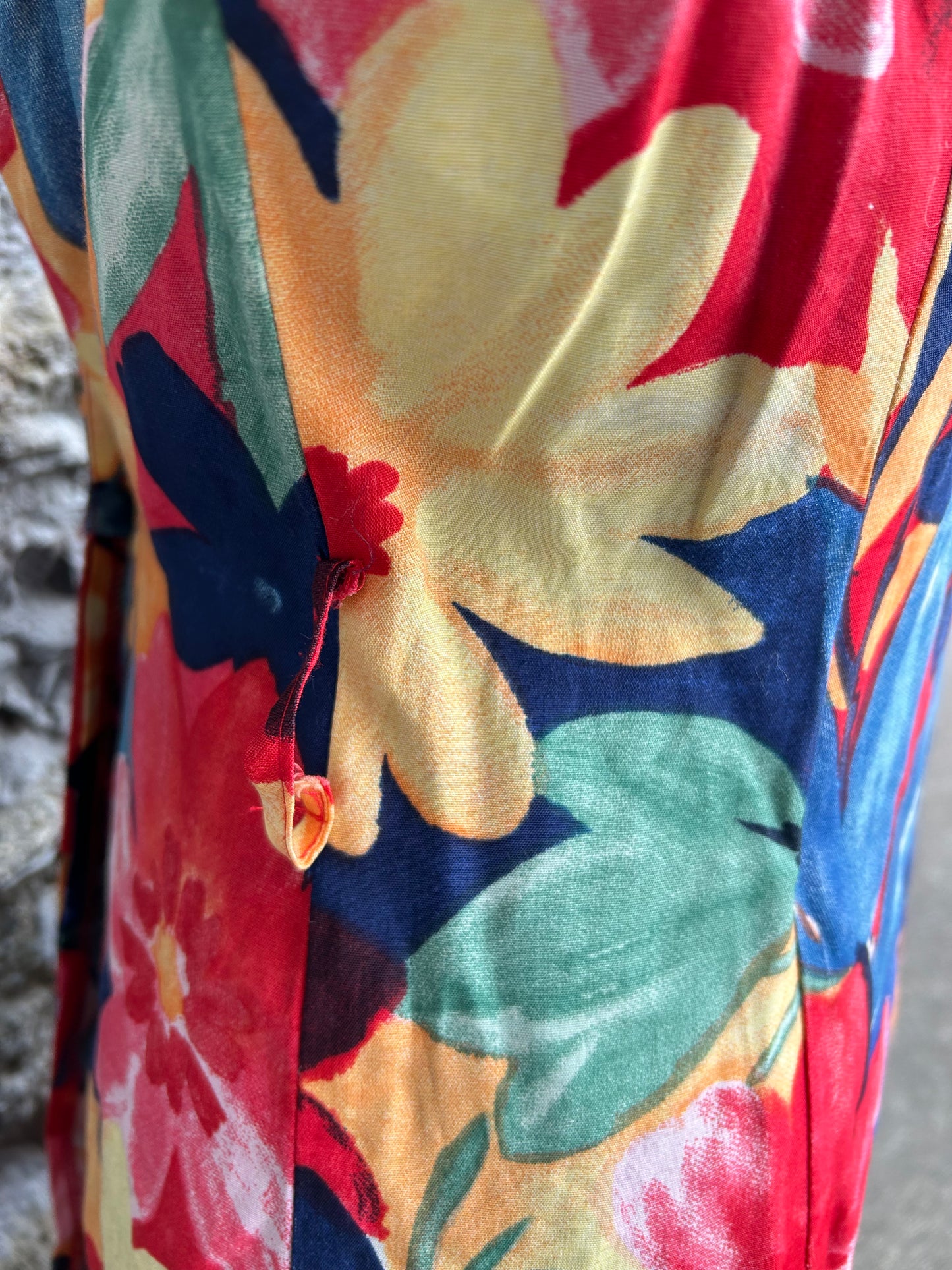 80s colourful flowers dress  uk 10-12