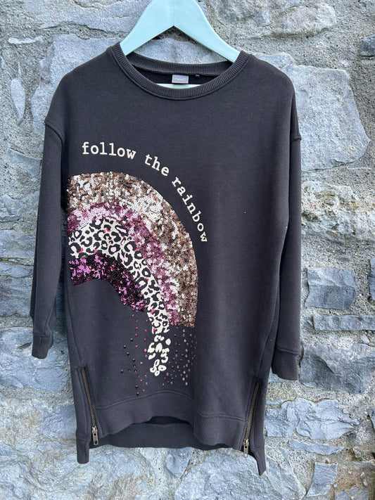 Sequin rainbow charcoal tunic 8y (128cm)