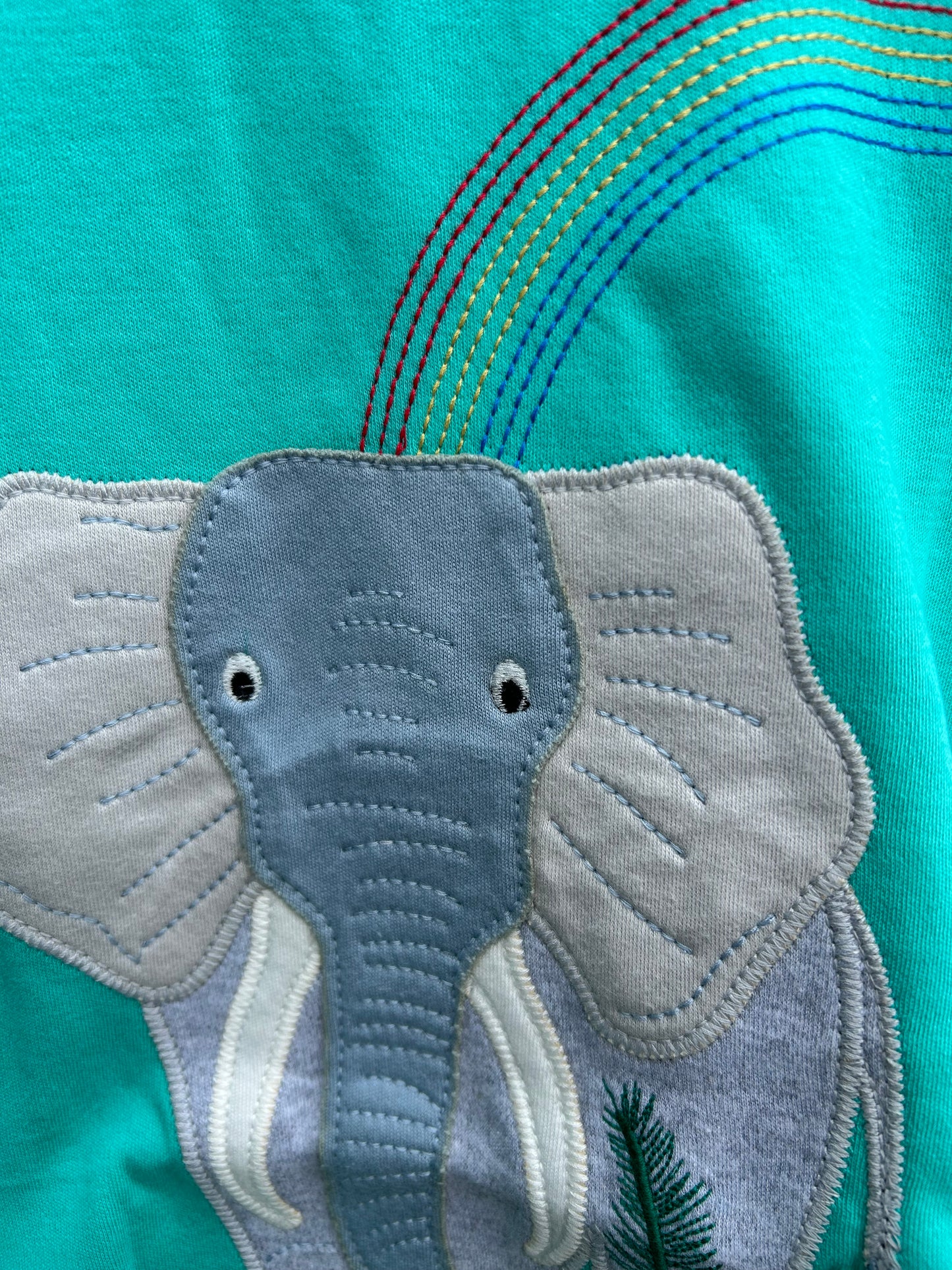 Elephant&rainbow green T-shirt   4-5y (104-110cm)