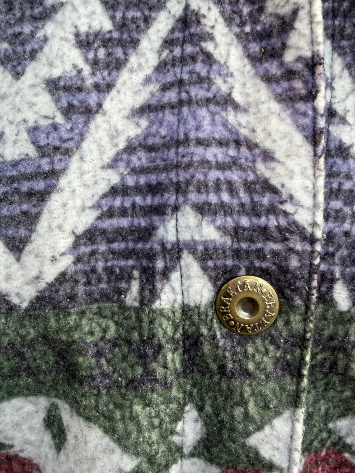 90s Aztec print fleece jacket reversible Large