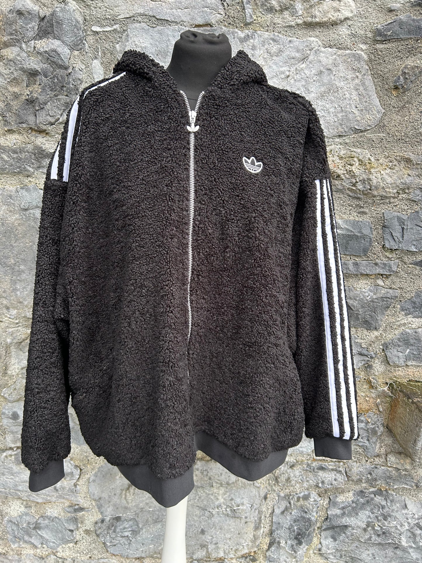 Adidas fleece zip-up charcoal hoodie uk 12-14