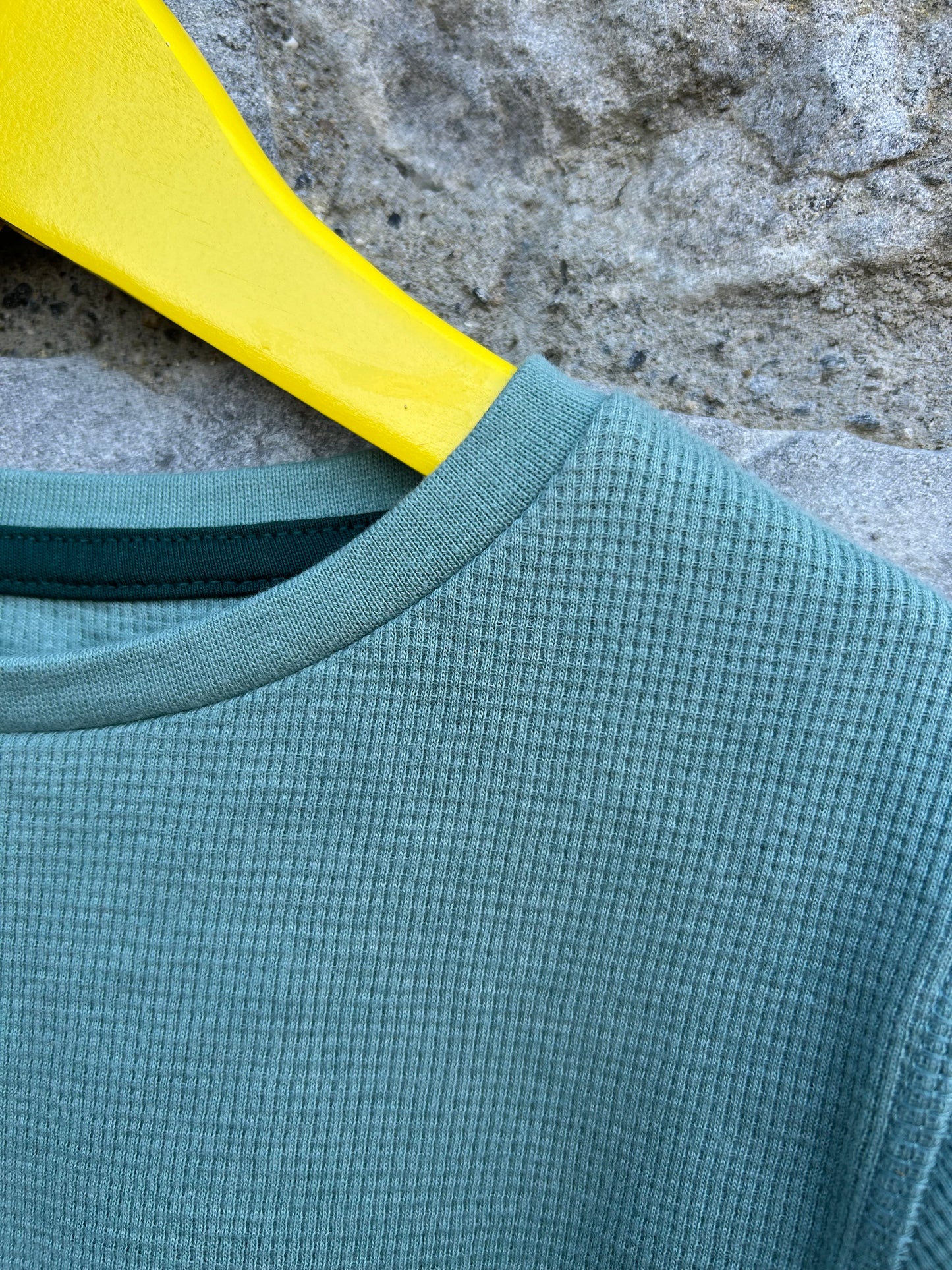 Green waffle top  8y (128cm)