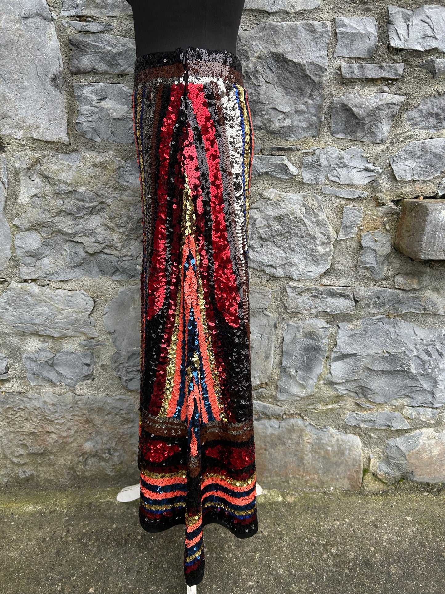 Rainbow sequin maxi skirt uk 10