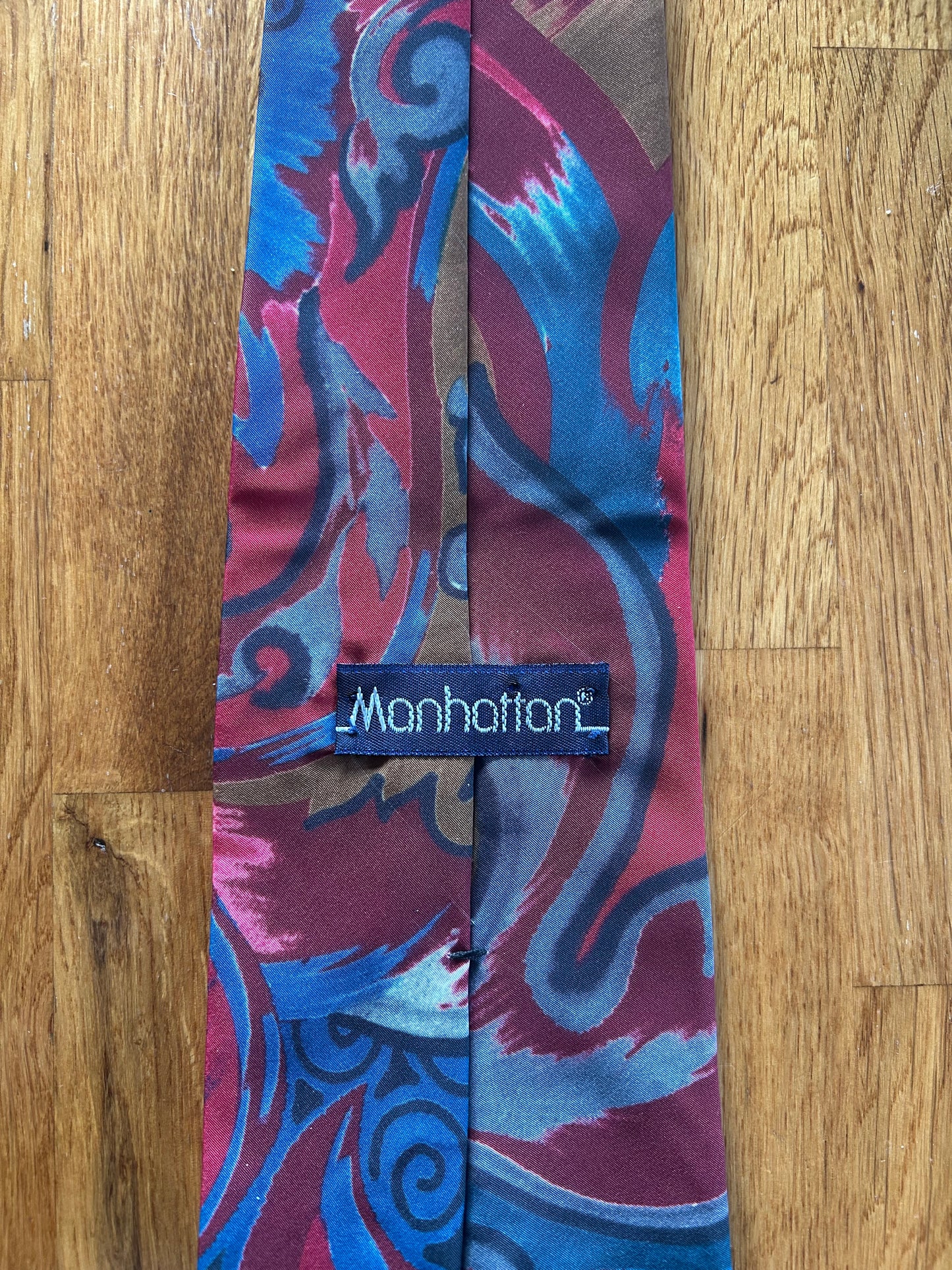 Blue&red abstract scarf