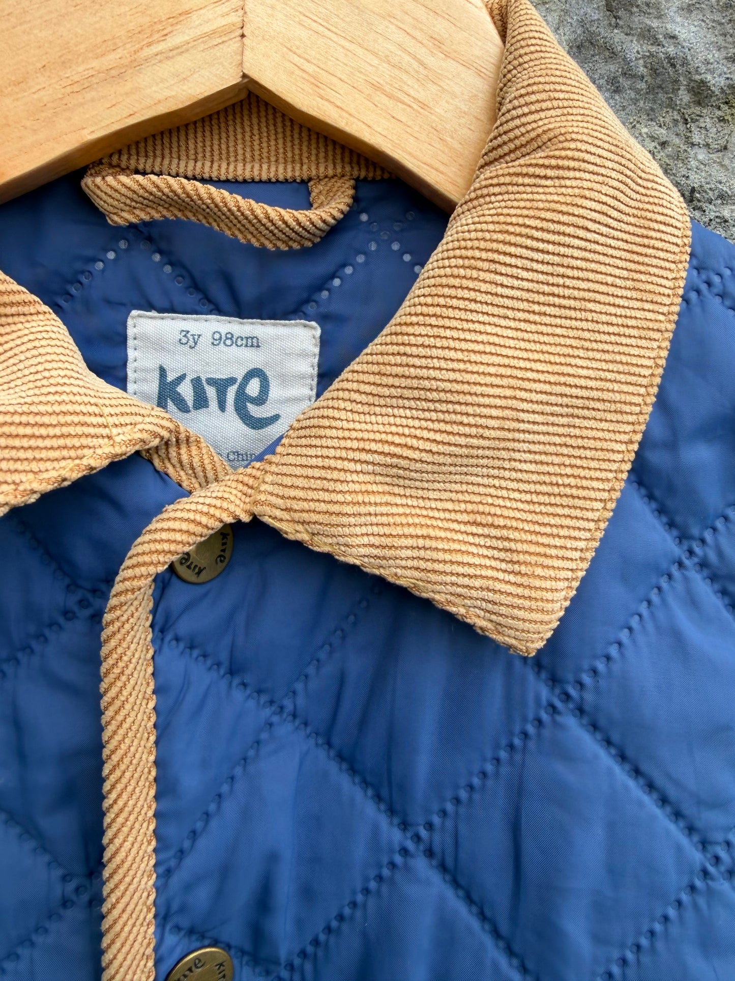 Blue quilted Country coat  3y (98cm)