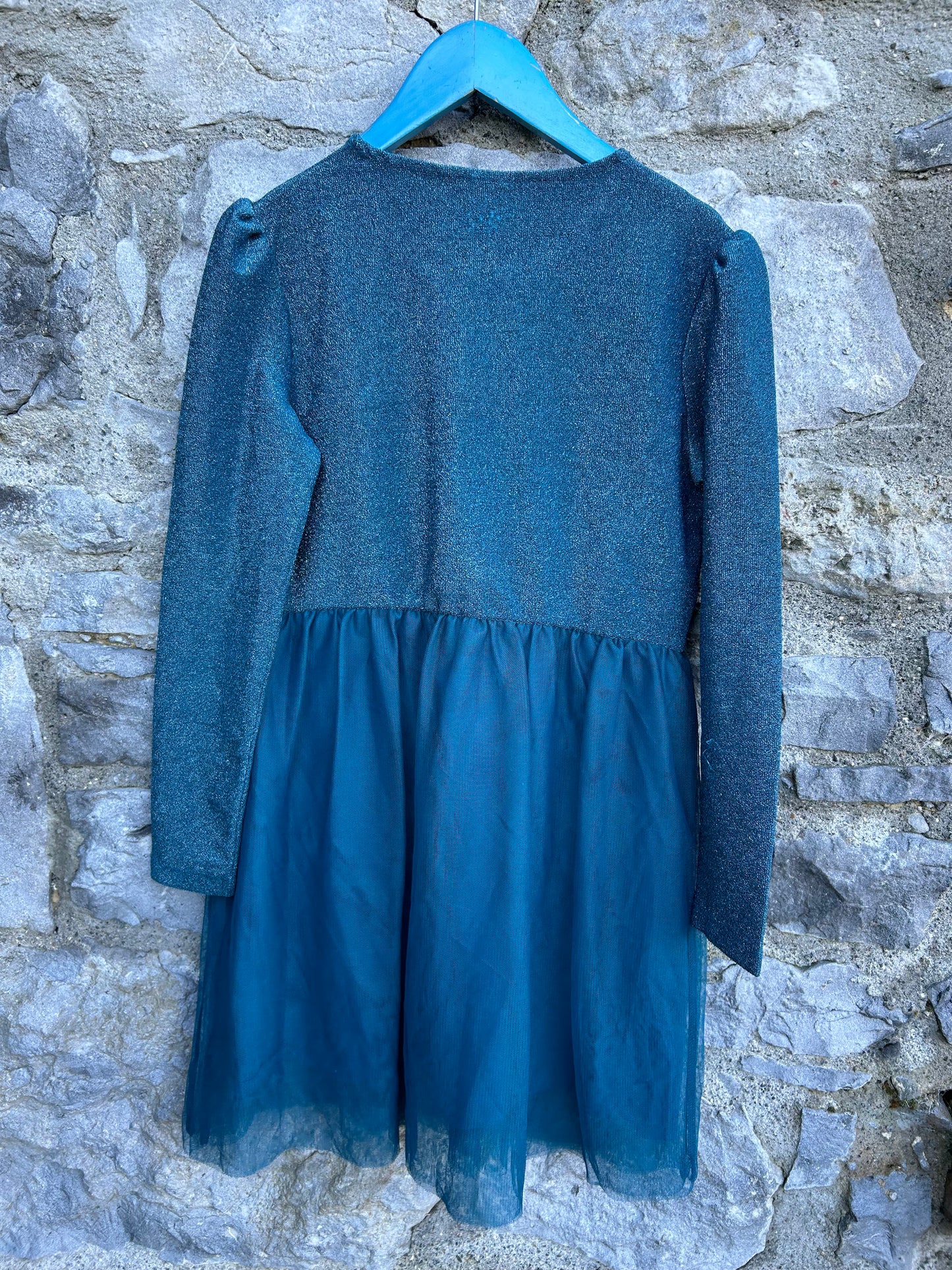 Teal sparkly&tulle dress 11y (146cm)