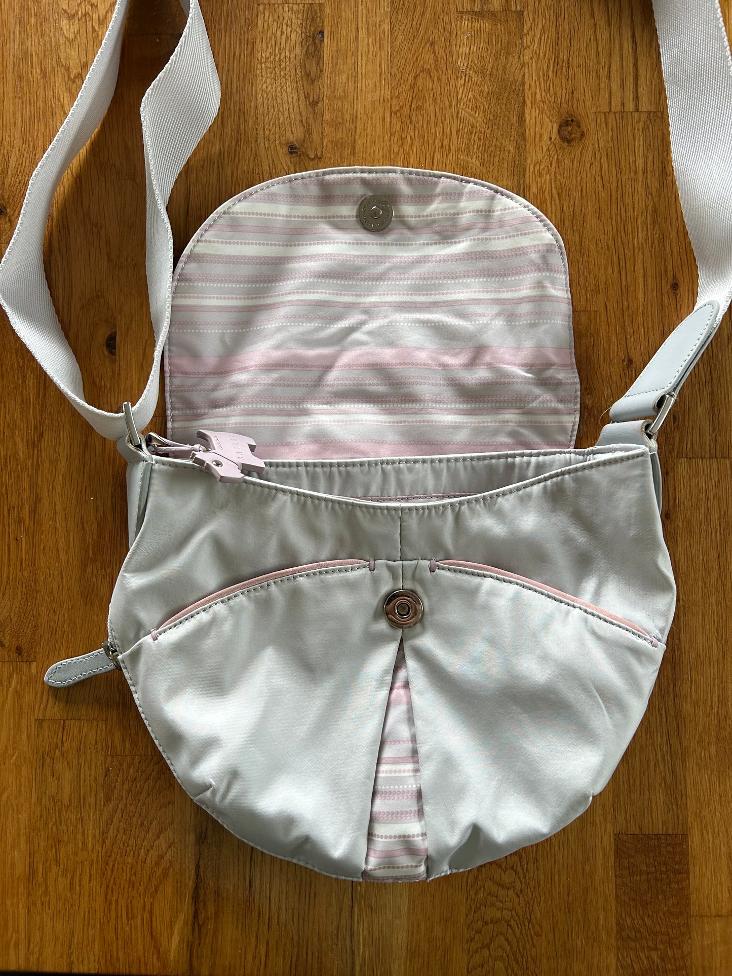 Cream&pink crossbody bag