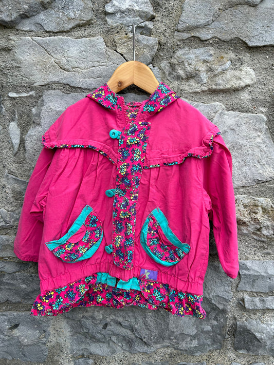 80s pink floral jacket  2y (92cm)