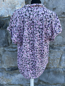90s pink flowers shirt uk 12-14
