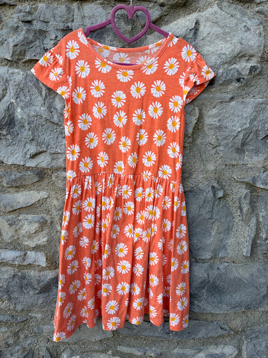 Daisies orange dress 10y (140cm)