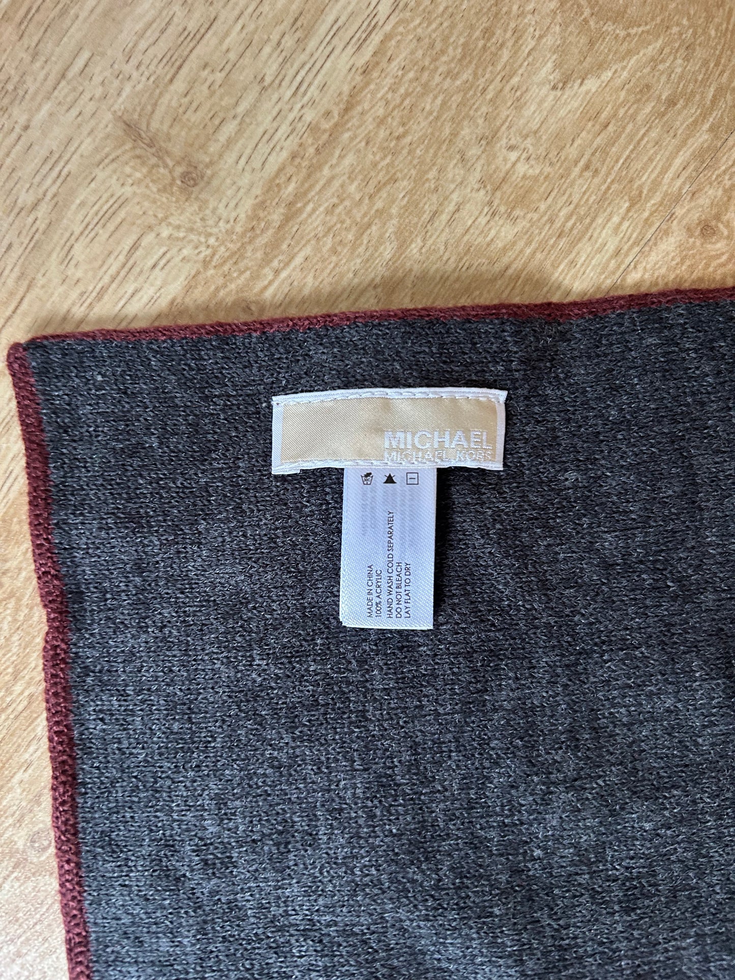 MK maroon & grey scarf