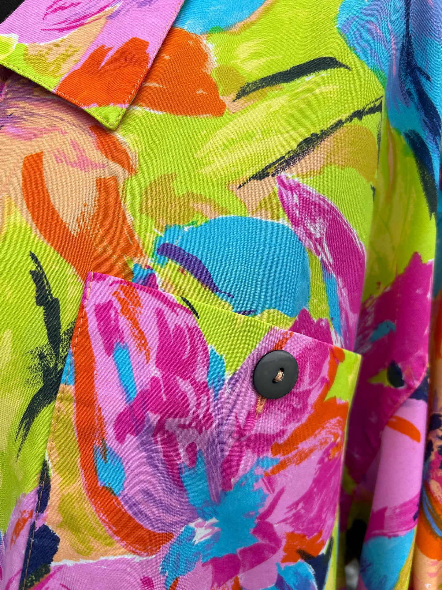 80s colourful floral shirt uk 16-18