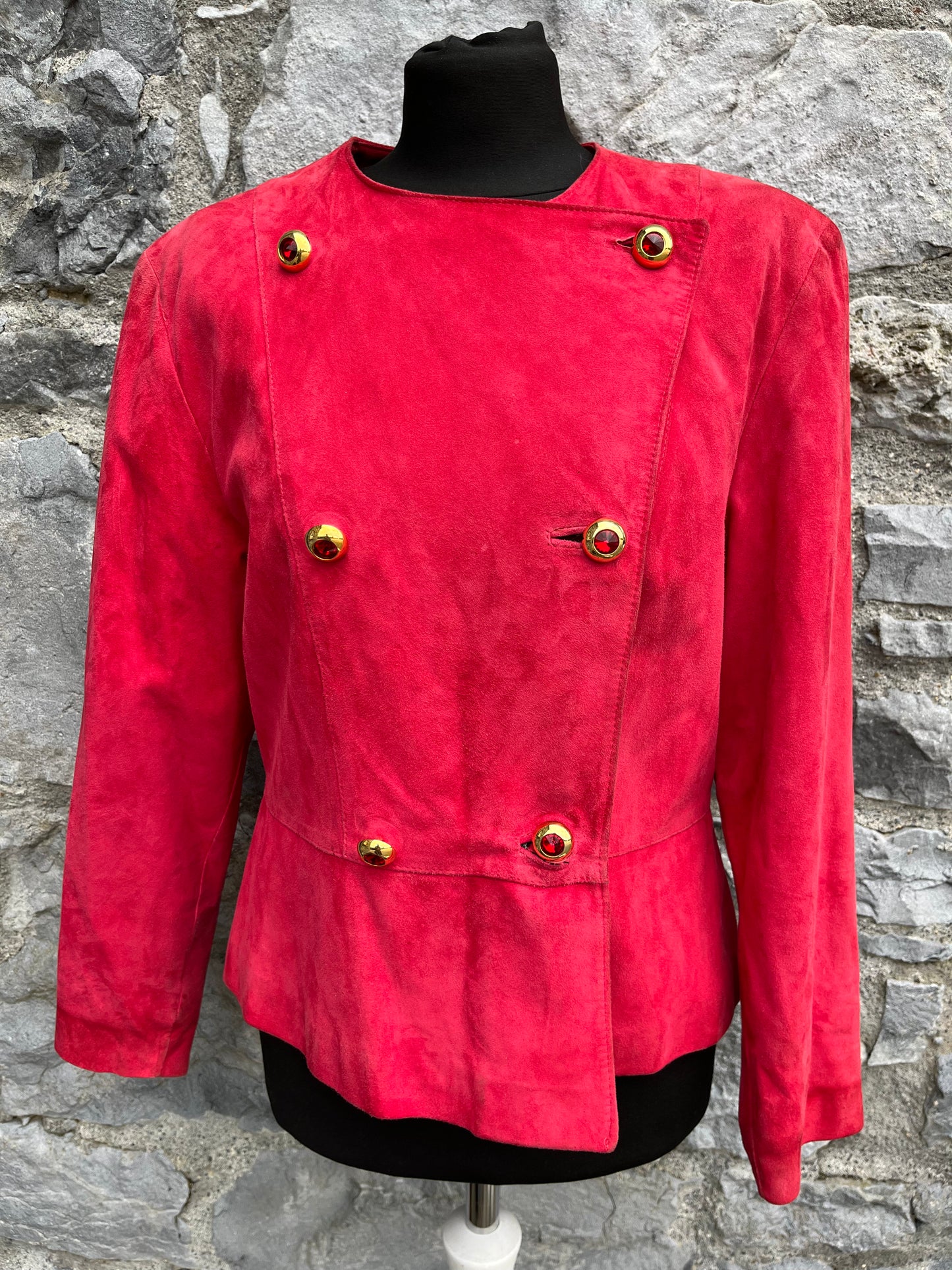 80s red suede jacket uk 10-12