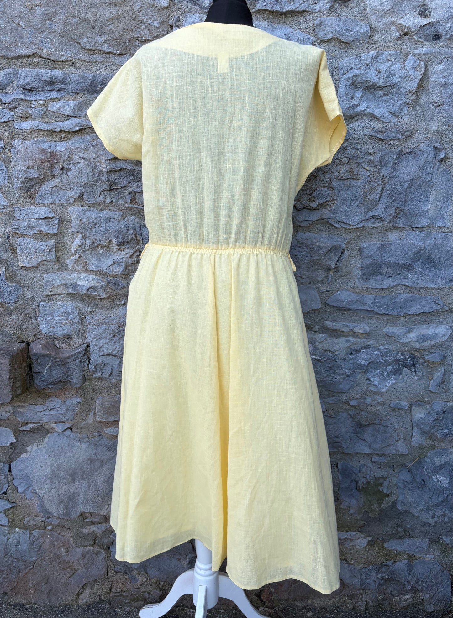80s yellow summer dress uk 12