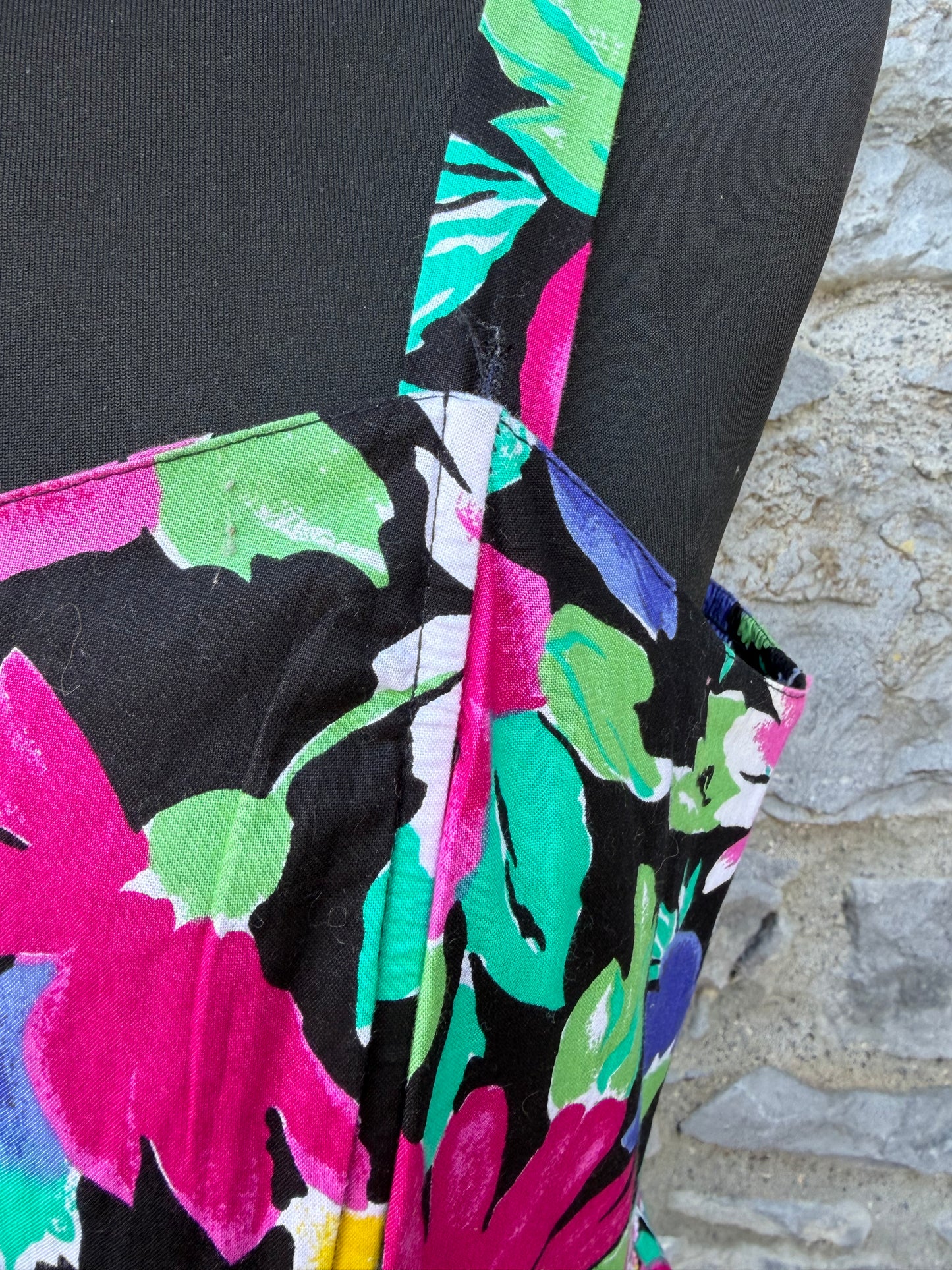 80s colourful floral dress uk 12-14