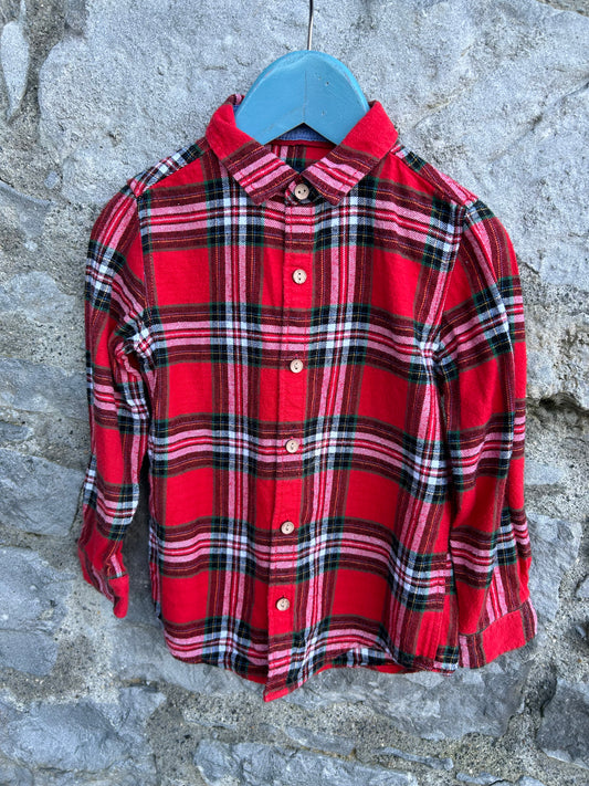 Red check shirt  3-4y (98-104cm)