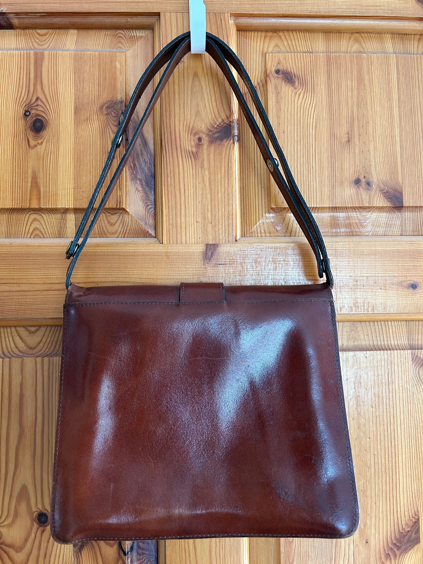 Brown leather shoulder bag