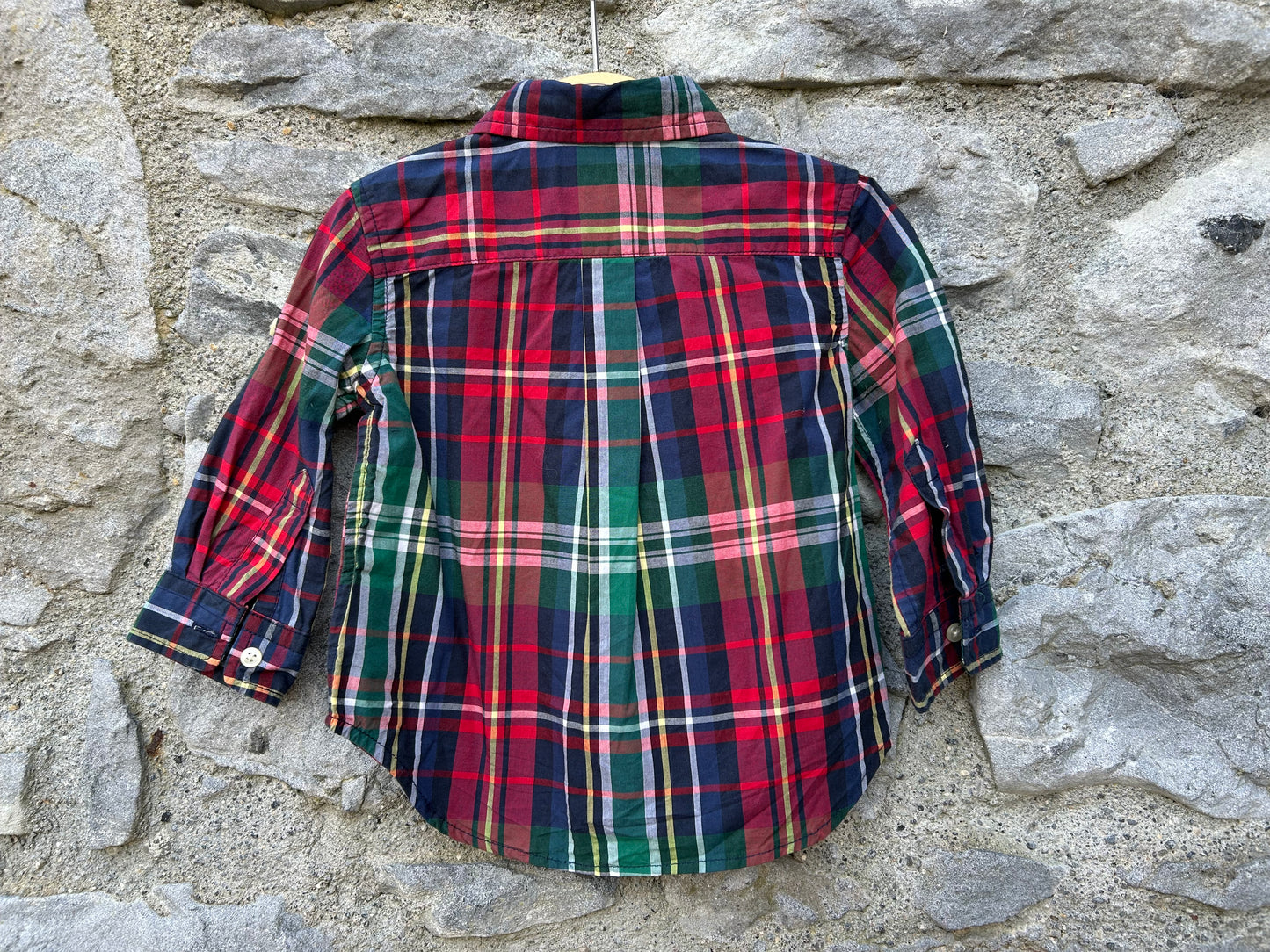 RL red check shirt&cord dungarees  12m (80cm)
