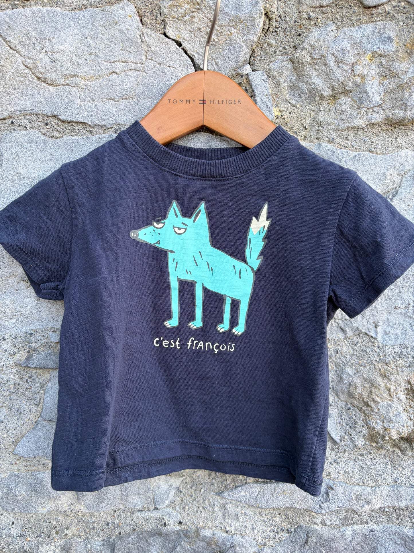 Wolf navy T-shirt 3-6m (62-68cm)