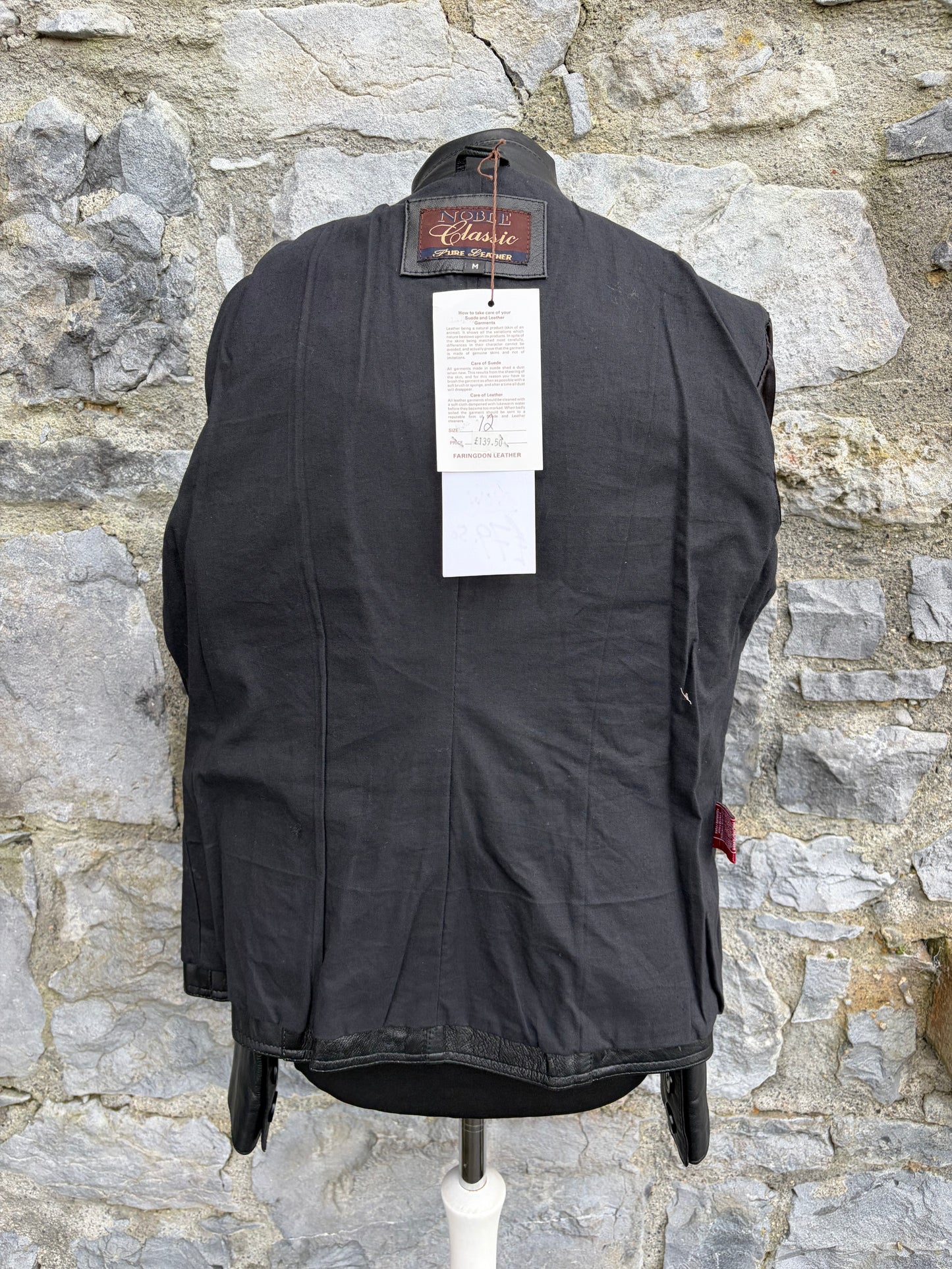 90s black leather jacket uk 8