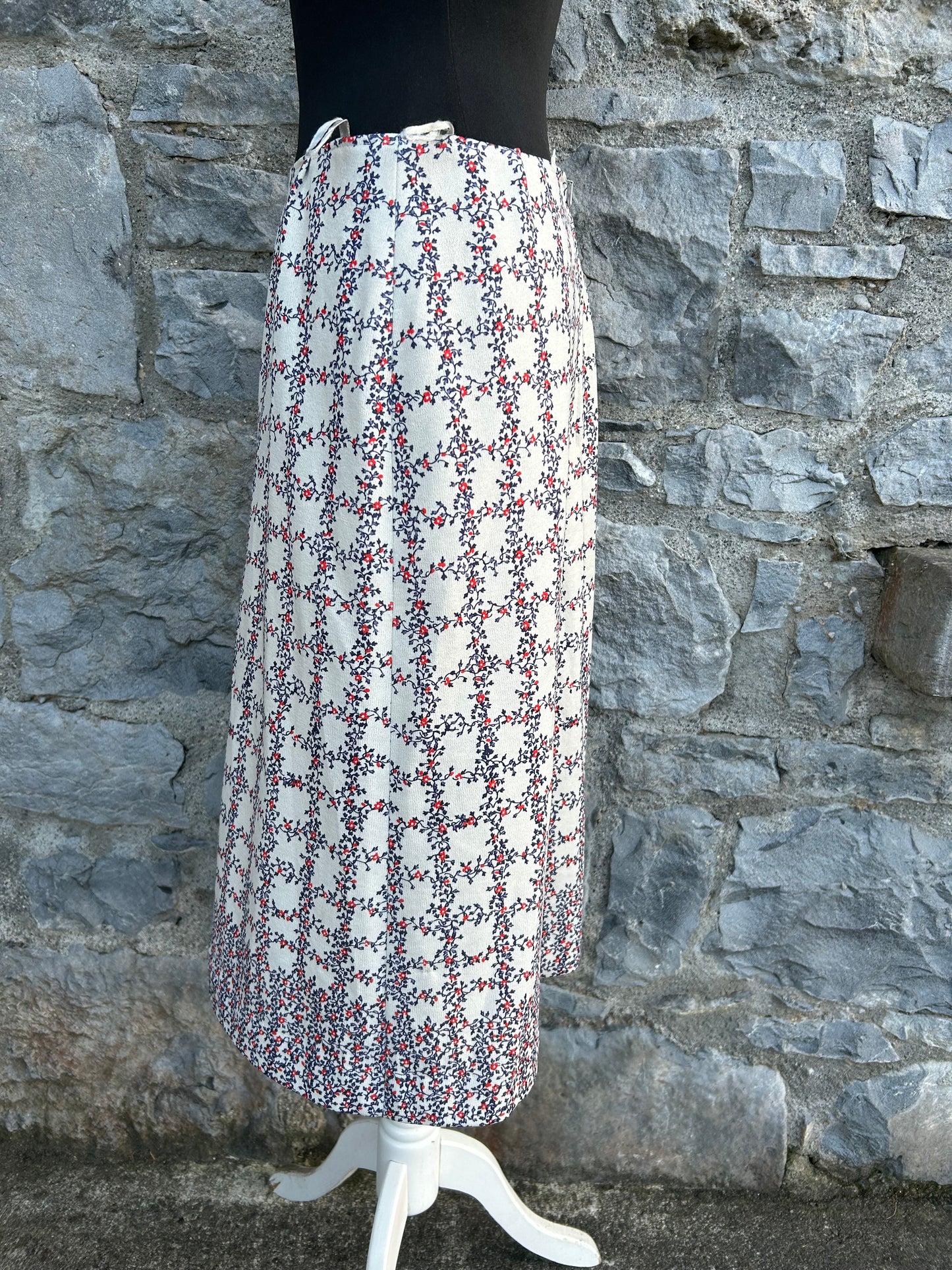 70s floral lines skirt uk 10