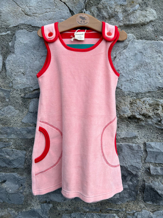 Pink velour pinafore 18-24m (86-92cm)