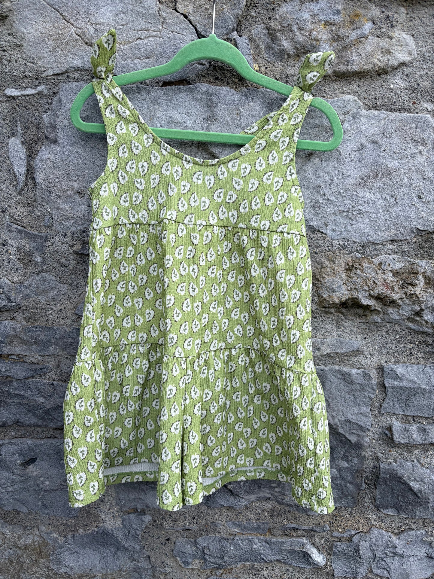 Leaves green summer dress 4y (104cm)