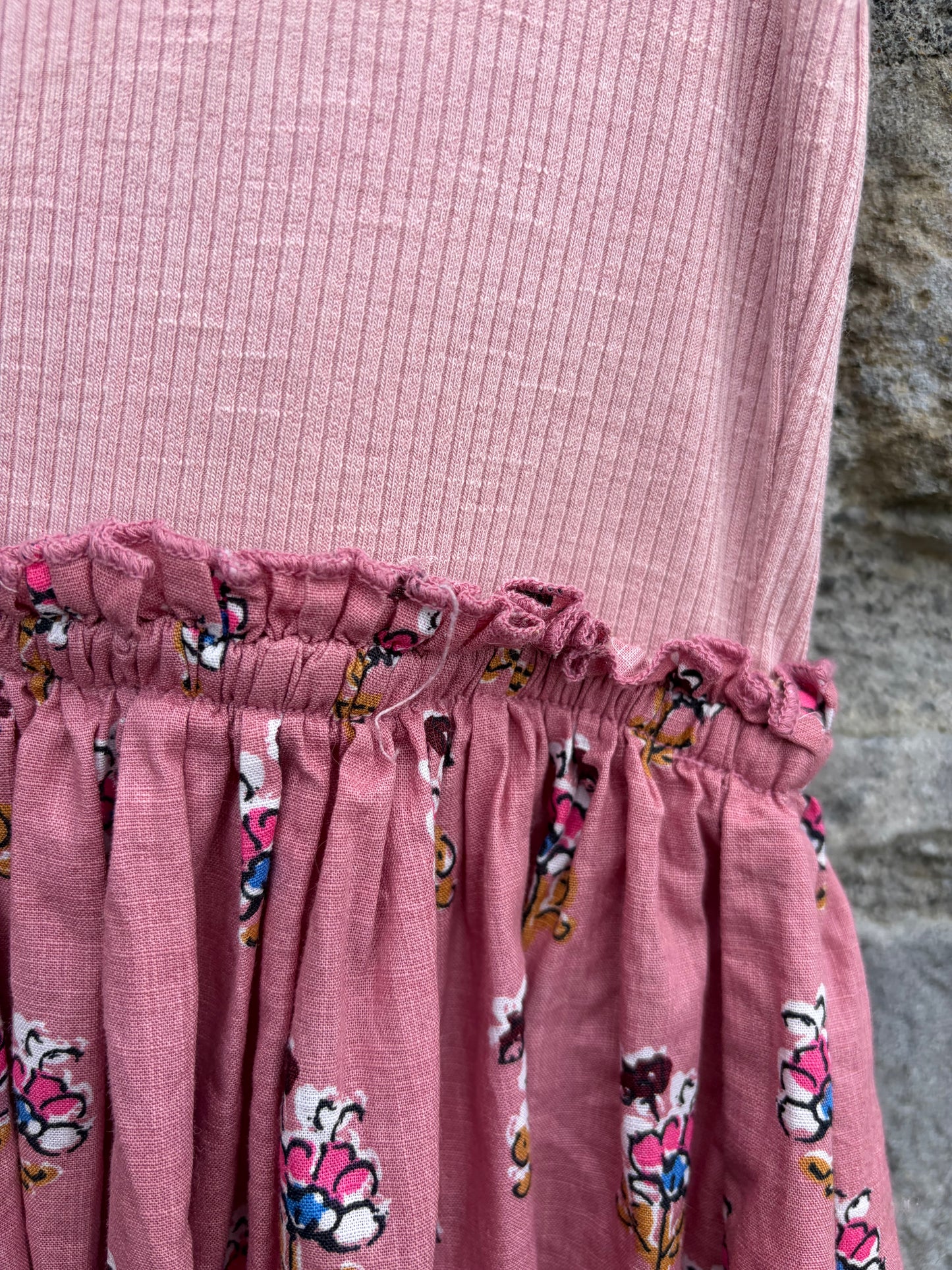 Pink floral dress 7y (122cm)