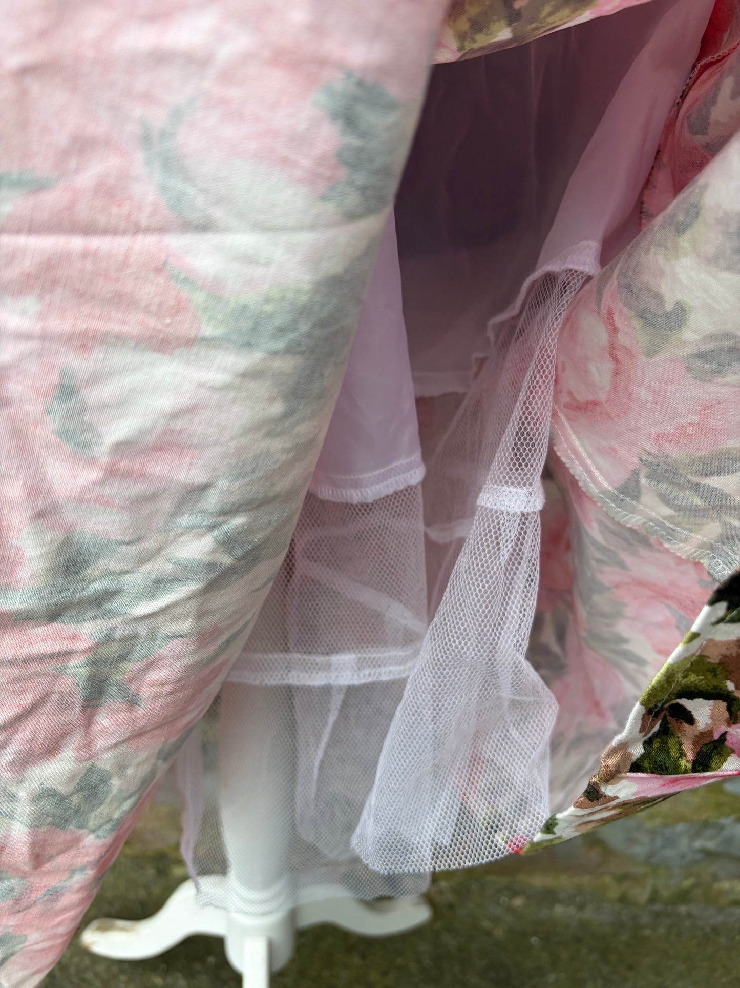 60s style pink flowers dress uk 8-10