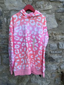 Pink leopard print hoodie  12-13y (152-158cm)