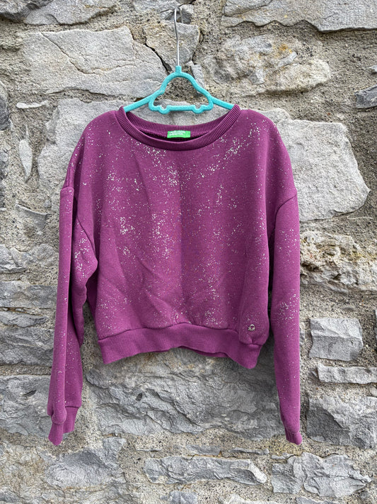 Purple glitter sweatshirt  8-9y (128-134cm)