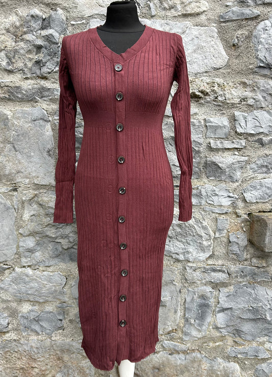 Maroon ribbed maternity dress uk 6-8