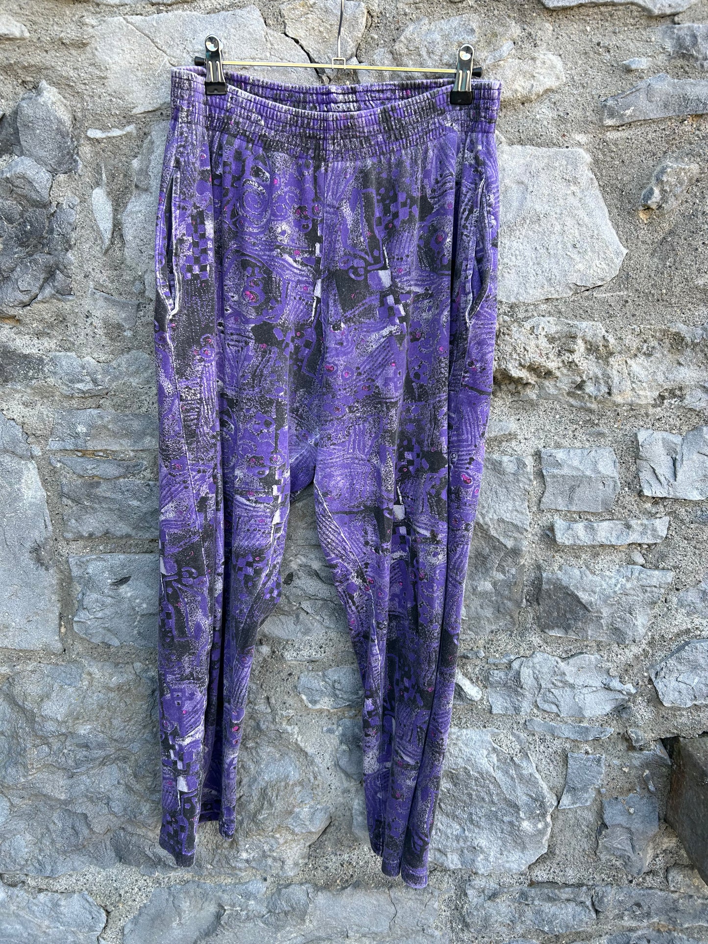 90s abstract Purple pants uk 12-14